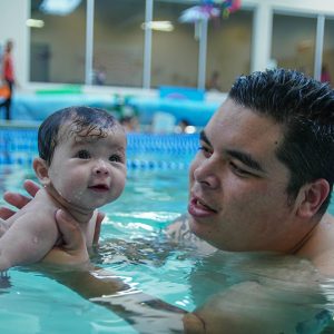 baby swim adaptation Walnut Creek infant in warm indoor pool